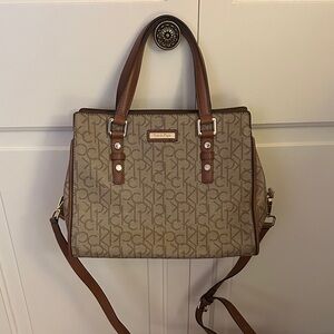 Calvin Klein Tan and Brown Satchel